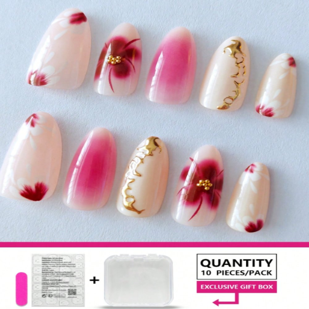 Purple Flower Press-on Nails
