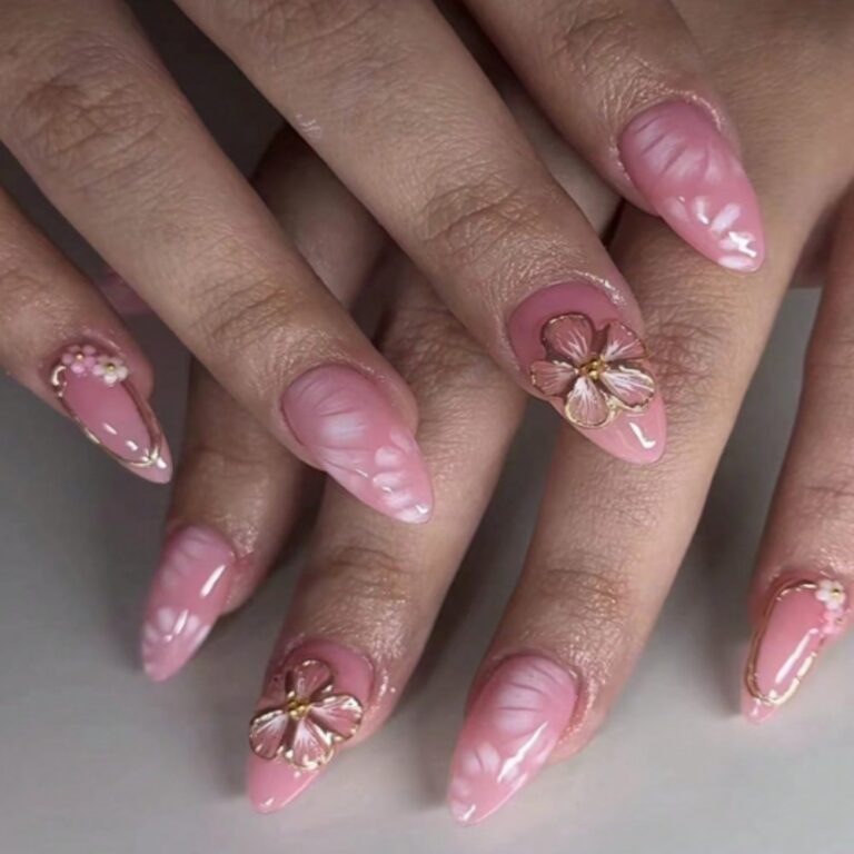 Flower Pattern Series Gilding Flower Press-on Nails