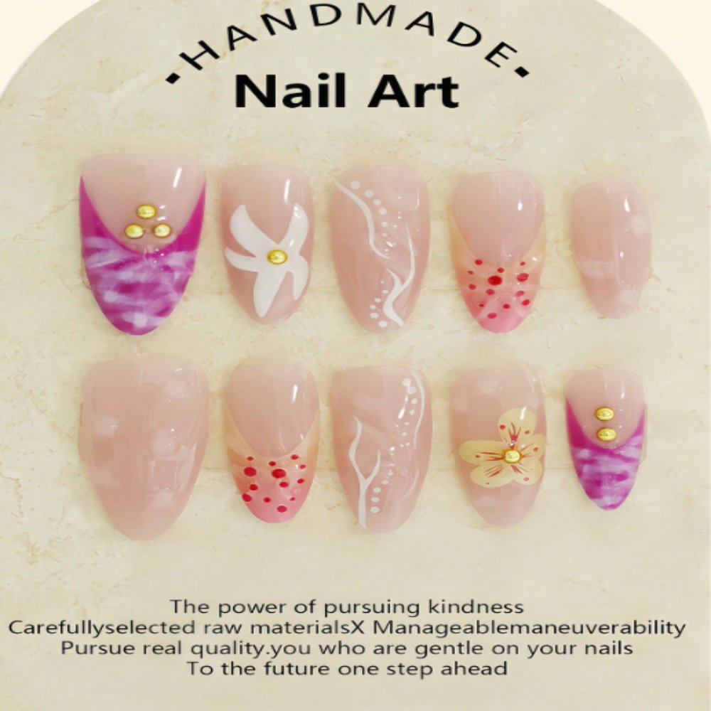 Flower Pattern Series Ocean Flower Press-On Nails