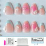 Others Blue French Press-On Nails