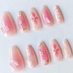 Others Pink and White Press-On Nails