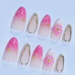 Flower Pattern Series Pink Flower Press-on Nails