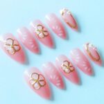 Flower Pattern Series Gilding Flower Press-on Nails