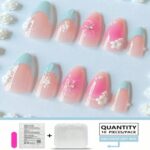 Others Blue French Press-On Nails