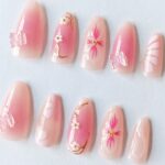 Others Pink and White Press-On Nails