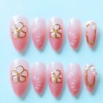 Flower Pattern Series Gilding Flower Press-on Nails