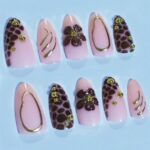 Others Amber & Gilded Press-On Nails