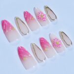 Flower Pattern Series Pink Flower Press-on Nails