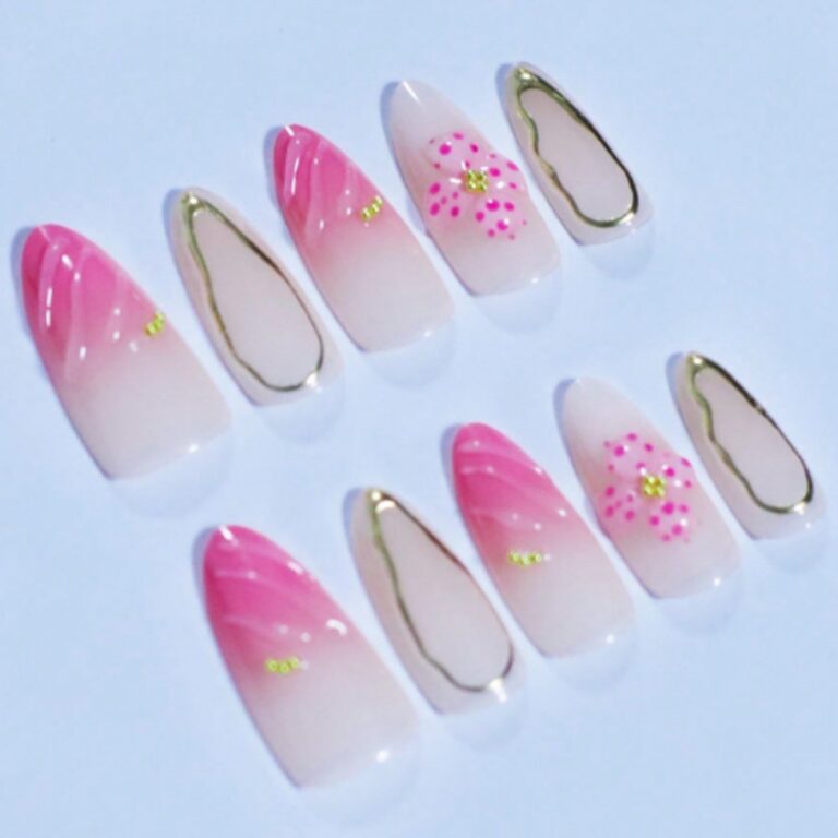 Flower Pattern Series Pink Flower Press-on Nails