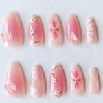 Others Pink and White Press-On Nails
