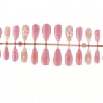 Flower Pattern Series Pink-toned Ocean Style 3D Shell, Floral & Star Medium Almond Press-On Nails