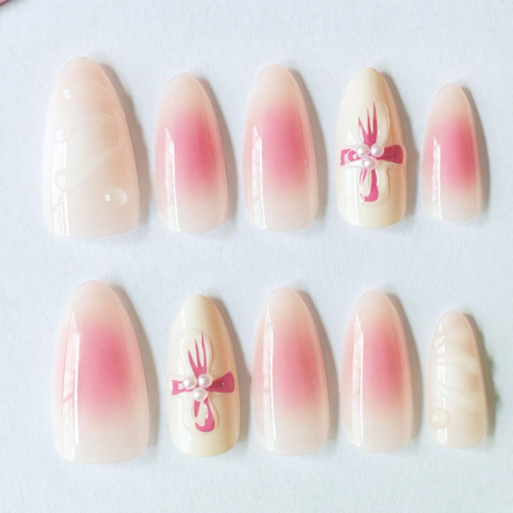 Flower Pattern Series Gradient Floral Press-On Nails